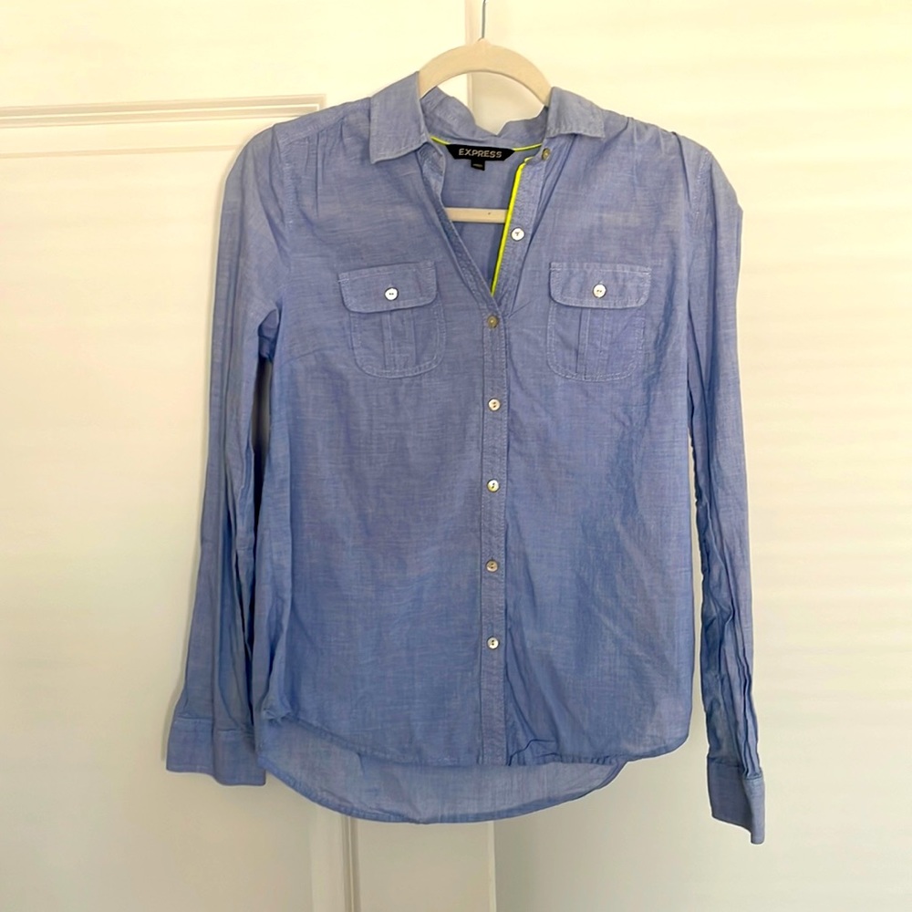 Collared button down top